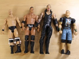 2017 WWE Lot of 4 Action Figures Steve Austin, The Rock, John Cena, Undertaker - £23.35 GBP
