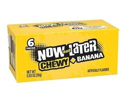 5x Packs Now And Later Chewy Banana Candy ( 6 Pieces Per Pack ) Free Shipping! - £6.67 GBP