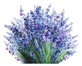 Purple Lavender Wall Sticker, Flowers Bouquet Self-adhesive Stickers 15x... - $4.30