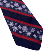 Vintage Holidays Silk Necktie Tie Christmas Winter Black Red Snowflake C... - $27.90