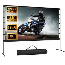 Projector Screen With Stand, 180 Inch Foldable Outdoor Projector Screen ... - $314.99
