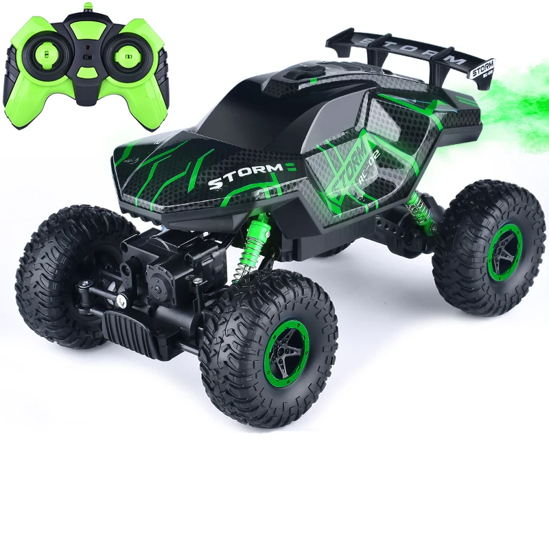 Toys For Boys 4WD 2.4Ghz Electric RC Car Mist Spray Rock Crawler Remote Control - £40.84 GBP+