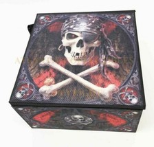 Deadly Pirate Bucaneer Skull Cross Bones Anne Stokes Jewelry Trinket Mir... - $16.99