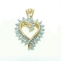 0.25 CT Moissanite Heart Pendant Necklace 14K Yellow Gold Plated Sterling Silver - £93.35 GBP