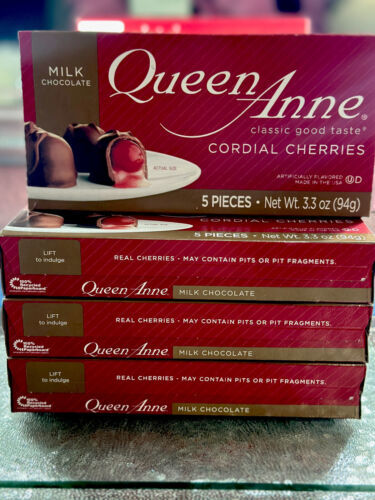 Queen Anne Milk Chocolate Liquor Covered Cordial Maraschino Cherry Candy 4 Box - $12.12