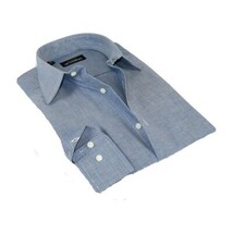 Men Mondego 100% Soft Cotton Dress Classic shirt Long Sleeves sn2200 Denim blue image 5