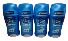 4x Secret ACTIVE COOL Invisible Solid Deodorant 2.6 oz Disc - £62.54 GBP