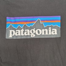 Patagonia Graphic Logo T Shirt Medium Black Long Sleeve Regular Fit - £16.01 GBP