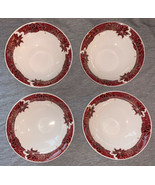 Gibson Stoneware Holiday Time Poinsettia Red Set of (4) Cereal Bowls Chr... - £24.03 GBP