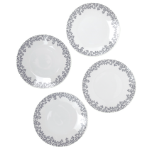 Vintage MCM ROSENTHAL Germany Set of 4 Gray Clover 6&quot; Bread Plates Raymond Loewy - £15.43 GBP