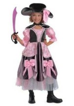 Girls Pirate Halloween Costume Princess Vivian Deluxe Dress Hat Collar 3 Pc- 12 - £22.18 GBP