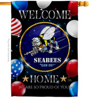 Welcome Home Seabee - Impressions Decorative House Flag H108632-BO - £32.78 GBP
