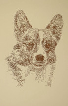 WELSH CORGI DOG ART #58 Stephen Kline will add dogs name free WORD DRAWI... - $49.45