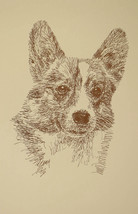 Welsh Corgi Dog Art #58 Stephen Kline Will Add Dogs Name Free Word Drawing Gift - £40.15 GBP