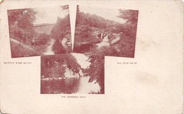 Vermont Saxtons Fiume Bridge-The Doppio Falls-Swimming Foro Cartolina c1900s - £6.80 GBP