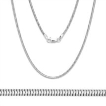 Unique 14k White Gold 925 Silver Snake Link Chain Italian Necklace 1.9mm - $23.16