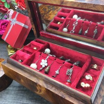 Earrings storage gift box, rings organizer jewelry box, Black velvet lined box - £109.97 GBP