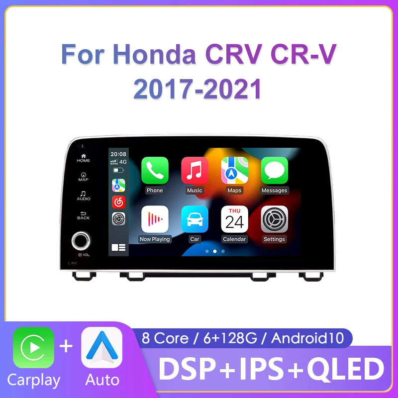 2 Din Android Car Stereo Radio For Honda CRV CR-V 2017 2018 2019 2020 2021 - £240.24 GBP+