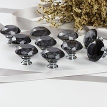 Qunclay 20 Pieces Crystal Cabinet Knobs 30 mm Drawer Pulls-Gray - £14.78 GBP