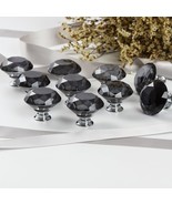Qunclay 20 Pieces Crystal Cabinet Knobs 30 mm Drawer Pulls-Gray - £14.89 GBP