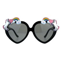 Niña Forma Corazón Gafas de Sol Unicornio &amp; Arco Iris Niños Bebé Moda UV 400 - £7.80 GBP