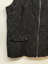 Erin London Crinkled Vest Black Size Large Full Front Zip Pockets Womens - £11.83 GBP