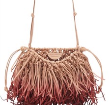 Ulla Johnson women&#39;s valeria fringe crossbody bag in Pomegranate Ombre - size - £219.37 GBP