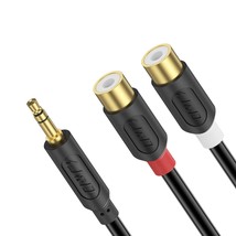 J&amp;D 3.5 mm to 2 RCA Cable, Gold Plated Audiowave Series 3.5mm Male to 2RCA Femal - $18.99