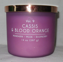 Kirkland&#39;s 14 oz Large Jar 3-Wick Candle up 40 hours Vol 9 CASSIS &amp; BLOO... - £23.11 GBP