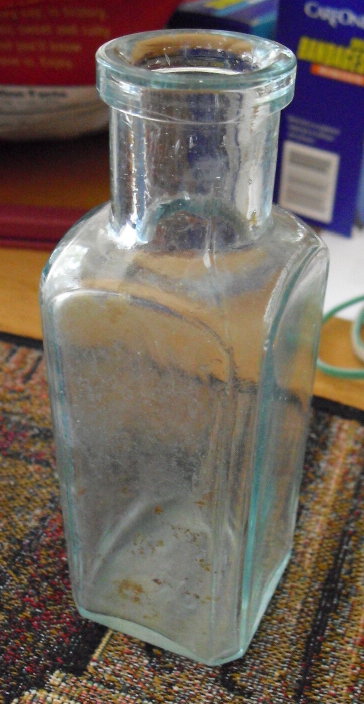 Vintage Green Tint Glass Medicine Bottle B35 Mark - $18.81