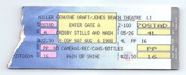 Crosby Stills &amp; Nash Csn Konzert Ticket Stumpf August 6 1988 Jones Beach New - $39.55