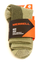 Merrell Moss Green Moab Coolmax Crew Hike Socks Men&#39;s  S/M  5-8.5   NWT - £15.77 GBP