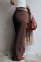 Coffee Loose Straight High Waist Solid Color Jeans - $35.53