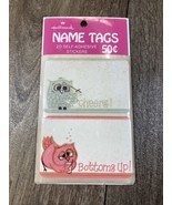 Vintage Hallmark Name Tags Self Adhesive Stickers Owls Cheers Bottoms Up - £10.27 GBP