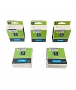 5 PACK DYMO D1 LABEL CASSETTE TAPE BLACK PRINT WHITE 1&quot; X 23&#39; 53713 NEW - $42.70