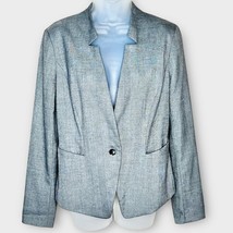 ANN TAYLOR Womens Blazer Jacket Black/White Glen Plaid Gray Size 6 Office Work - £26.64 GBP