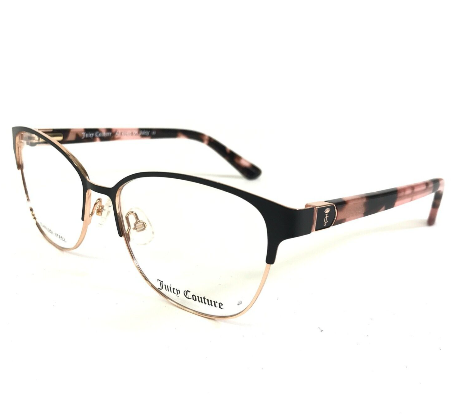 Primary image for Juicy Couture Eyeglasses Frames JU 181 0AM Black Pink Tortoise Cat Eye 53-15-135