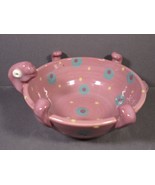 Studio Art Pottery Bowl Trinket Dish Pink Whimsy Upside Down Turtle 6.25... - $12.77