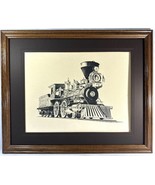 Jupiter Locomotive Ink Drawing Lithograph Signed Dwight Yassany Framed 1... - $129.93 CAD