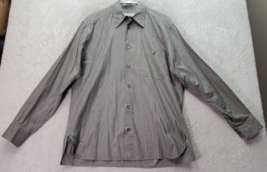 Ermenegildo Zegna Dress Shirt Men&#39;s Medium Gray Long Sleeve Collared Button Down - £20.61 GBP
