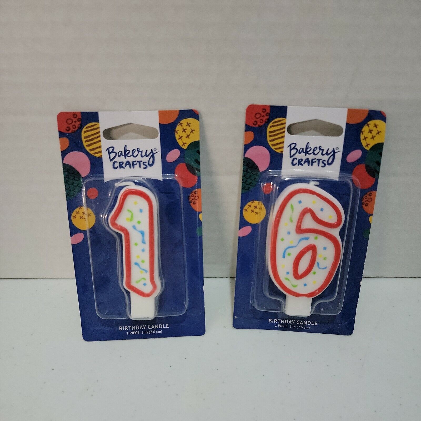 Bakery Crafts Number 1 & 6 Birthday Candles lot 3in(7.6cm) - $4.95