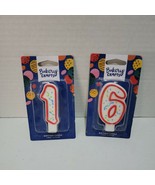 Bakery Crafts Number 1 &amp; 6 Birthday Candles lot 3in(7.6cm) - $6.74 CAD