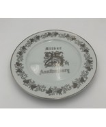 25th Anniversary Plate Fine China B300. With Silver Writing And Bells. - $300.39 MXN
