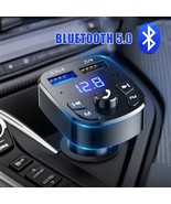 Wireless Bluetooth 5.0 Car FM Transmitter 2USB Fast Charger MP3 Player H... - £7.04 GBP