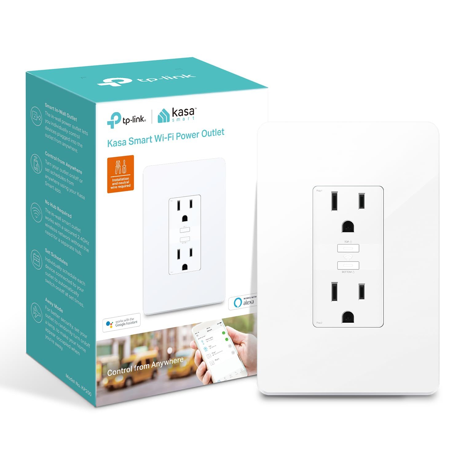 Work With Alexa, Google Home, And Ifttt, In-Wall Smart Home Wi-Fi Outlet... - $36.99