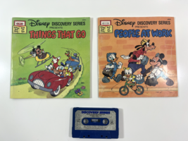 DISNEY DISCOVERY: PEOPLE AT WORK/THINGS THAT GO *2* Books &amp; Tape/VINTAGE - $9.74