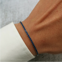 Trilogy Tennis Bracelet Blue in Stainless Steel with Swarovski Elements Crystal - £51.60 GBP