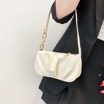 Women&#39;s Bag Retro Women Pleated Thick Chain Pure Color Shoulder Underarm... - £19.22 GBP