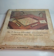 Scrabble No. 71 Deluxe Board Game in Original Box 1957 - $49.00