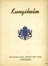 Kungsholm Scandinavian Restaurant Menu Rush &amp; Ontario  Chicago 1949 - £30.16 GBP